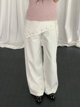 ネルソン スタッズ ワイドストレートパンツ