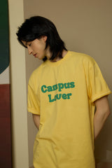 エンボスキャンパスラバーイエローショートスリーブTシャツ [Unisex]