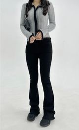 COLOR-BLOCK GRADATION 2-WAY KNIT ZIP-UP - 2 COLOR