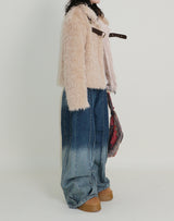 Rachel Two-Belt Detail Short Length Fur Jacket (Lining Quilted)