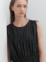 (OP-6279)DARIA CREASE SHIRRING DRESS