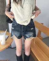 Vintage washing damage shorts