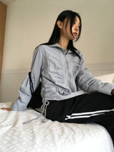 Newer shirring string nylon windbreaker jacket