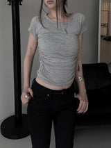 basic shirring short sleeve (2color)