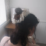 Lace scrunchie_brown