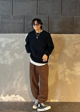Velor ribbed man to man 4COLOR