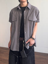 Plaid Western Check Half Shirt (2color) (No.967)