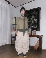(2color) Frill Pocket Wide Cotton Buckle Pants