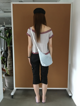 ラスレースオフショルダーTシャツ(3color)