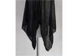 see-through overfit knit cape