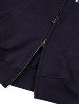 UNISEX ツートン ブラー エンボロゴ フード ジップアップ ネイビー (FCF1ZP323M)