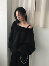 [Off-Shoulder Available] Robe Pintuck Big Hooded Sweatshirt (2c)