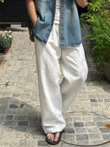 Edun linen wide banding pants