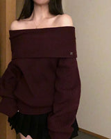 [ORIGINAL] DARE Off-Shoulder Rib Knit