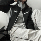 Shark Coloring High-neck Cropped Two-Way Zip-up (3 colors)
