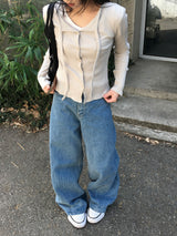 Nini Strap Ribbed Cardigan (6c)