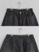 WAVY STRIPE WIDE DENIM (BLUE, BLACK 2COLORS!)