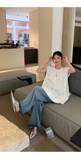 フレンチシャツ ルーズフィット ノースリーブTシャツ