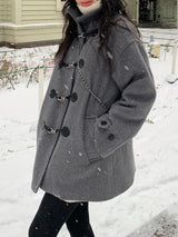 [MADE/3 Ounce Quilted Lining] Keden Wool Buckle Half Coat