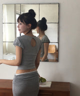 plumpy wrap lace glam top