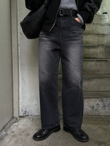 Bes black wide denim pants