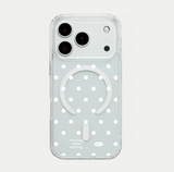 ホリデークリアジェルハードマグセーフケース (white mini dot)