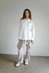 Seersucker check shirt, White