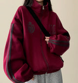 Dove Line Belt Track Two Way High Neck Zip-Up [Fleece]