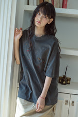 26SS★ Dino Stitch Embroidered Pigment Short Sleeve Tee