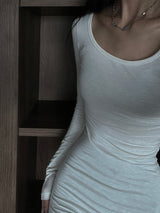Mad See-through Inner U-Neck Long Sleeve Tee (2 colors)