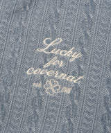Women’s Cable Knit Zip-Up Jacket Ash Blue