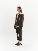 Fluffy Zip-Up Hoodie (Brown)