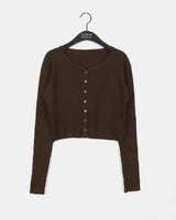 Halve Twisted Round Knit Cardigan