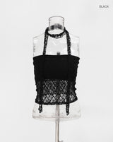 [MADE] Evelet SET - Lace tube top muffler