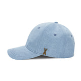 VA Stud Non Washing Denim Ball Cap / Light indigo