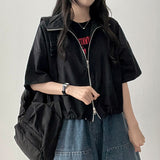 ルーンズ ナイロン ストリングインシション短袖 ジップアップジャンパー