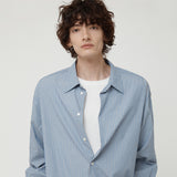 ストライプコットンシャツ BLUE
