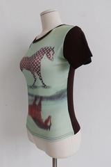 ドット ホース グラフィック スリムTシャツ