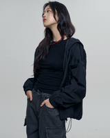 CURVE NYLON WIND BREAKER Black