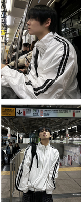 glossy track windbreaker
