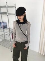 Haas Rivet Pintuck Cotton Wide Pants