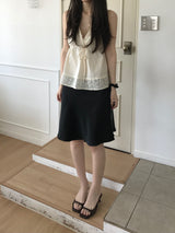 Glue Satin Midi Skirt (2 colors)