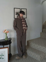 ASCLO Maison Knit Hood Zip Up & Pants (7color)