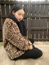 High-End Leopard Suede Fur Jacket