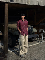 Slav pintuck cargo banding pants