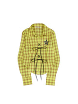 CHECK RACE-UP SHIRT / YELLOW