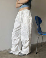 レチンフラワーピンタックツーウェイワイドパンツ