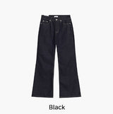 ノブ ステッチ ブーツカット ロー デニム