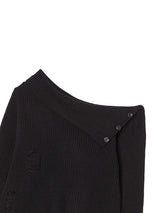 DAMAGE OFF SHOULDER KNIT BLACK