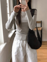 Diano Border Long Sleeve T-shirt (4color)